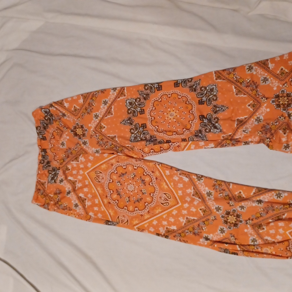 Peach Paisley Pants